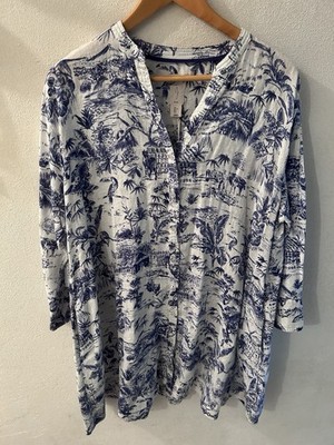 Joie Linen Dress Cover Up New With Tags Toile Print
