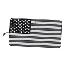 American Flag Car Windshield Sun Shade, Foldable Car Front Window XL Black