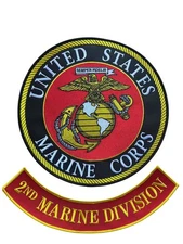 Large 11 Inch US Marines 2nd Marine Division Sew On Back Patch - USMC  LM