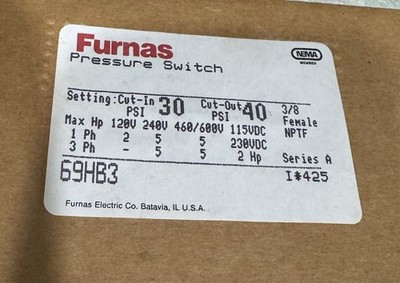 Furnas Pressure Switch 69HB3 NEW IN Original Box