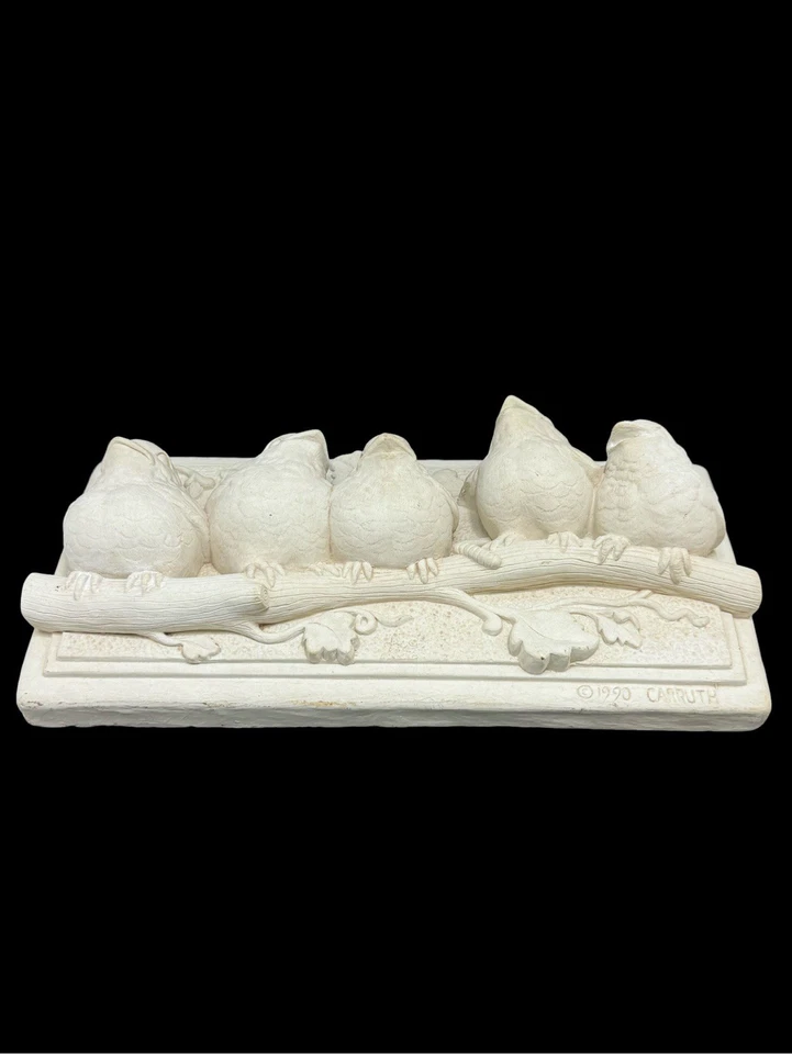 "Placa Carruth Studio Baby Birds 1990 hogar jardín fundido a mano vintage 11,5"" X 5,75""" Foto 2 de 4