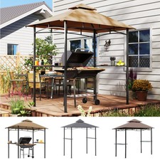 2.5M Outdoor Double-tier BBQ Gazebo Shelter Grill Canopy Barbecue Tent Patio