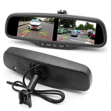 4.3'' Dual Screen Rear View Monitor Mirror 4CH HD TFT LCD Screen Universal