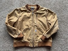 Carhartt Youth Unisex XL Bomber Jacket Brown Canvas Zip Mesh Lined