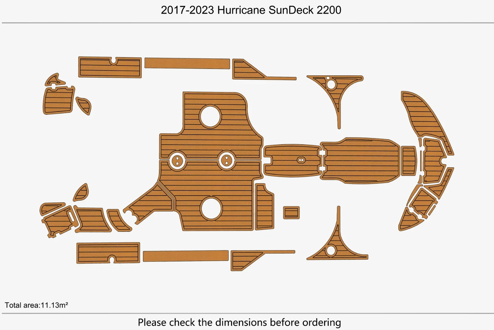2017 Hurricane SD 2200 Swim Platform Cockpit Boat Pad EVA Foam Teak Floor Mat FS