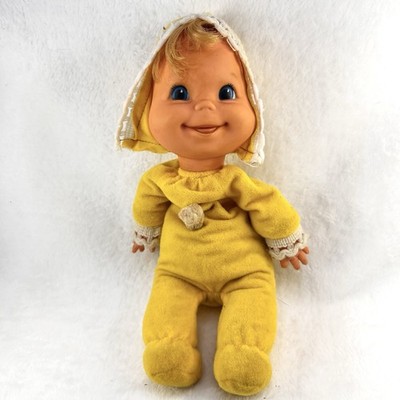 Vintage 1970 Mattel Yellow Booful Baby Beans Baby Doll Bean Bag Some TLC Read