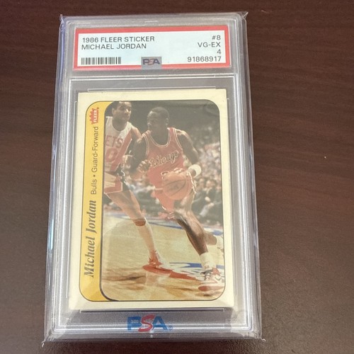 1986 Fleer Sticker Michael Jordan PSA 4