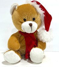 Greenbrier Christmas Teddy Bear Plush Stuffed Animal Toy with Santa Hat Scarf 8"