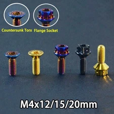 Titanium Bolt M4x12/15/20mm Countersunk Torx/Flange Socket Head Screw Motorcycle