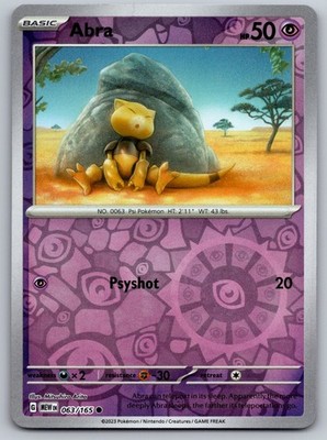 Abra Reverse Holo 063/165 SV: Scarlet & Violet 151 Common MP