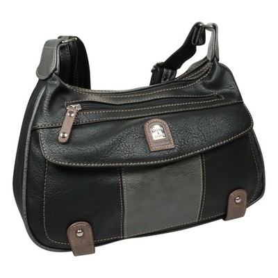 Damen Tasche Handtasche Schultertasche Umhängetasche Cross Over Schwarz Grau 