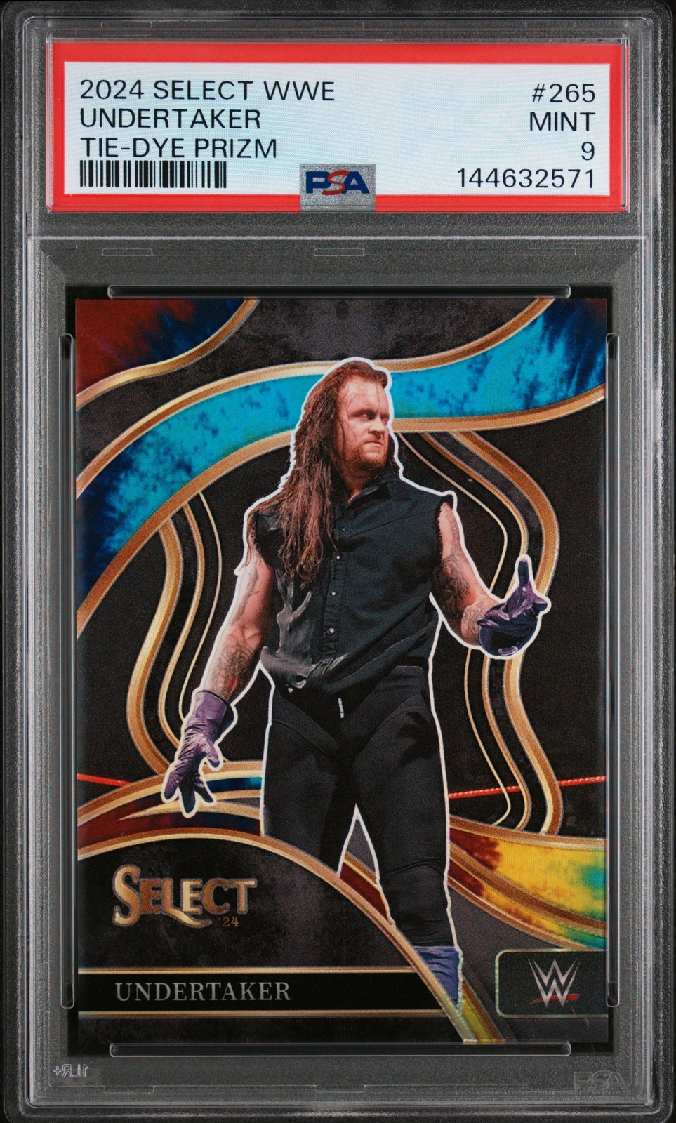 2024 PANINI SELECT WWE TIE-DYE PRIZM #265 UNDERTAKER 12/25 PSA 9 view 1
