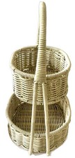 Two-Tier Woven Decorative Storage Basket with Handle