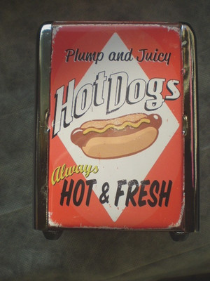 Serviettenspender HOT DOG RETRO DINER LOOK Metallbox 15 x 11 x 9,5 cm leer