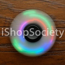 LED Tri Spinner Fidget Spinners EDC Figet Hand Desk Focus Toy ADHD -USA- BLACK