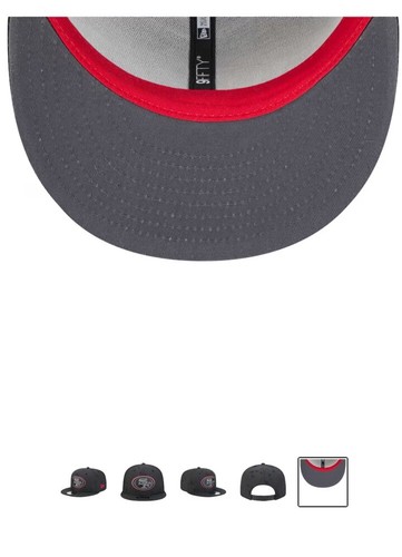 San Francisco 49ers New Black Midnight Ink Pop Out Outline 9FIFTY Snapback - 第 8/16 張圖片