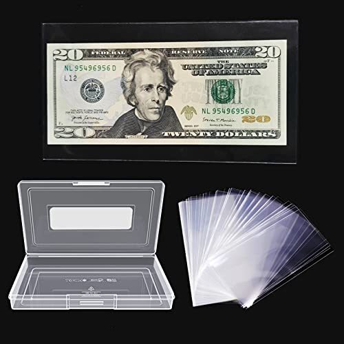 100 Pcs Dollar Bill Holder Storage Case Clear Paper Money Sleeves Protector Bag - Picture 10 of 12