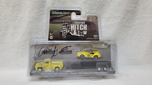 1:64 Greenlight Racing 54 Ford F-100 & 289 Cobra w/trailer; A. Grant autographed - Picture 1 of 4