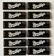 12 packs Brooklyn Rolling Papers 1 and 1/4 size 100% Hemp Unbleached like RAW