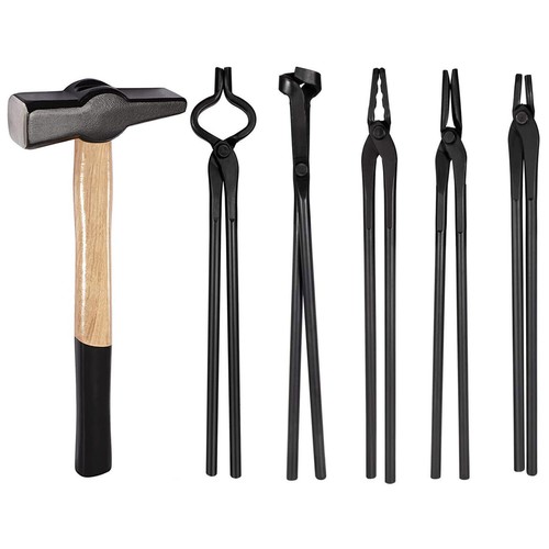 Bladesmith Knife Making Tongs Set & 1.0kg Blacksmith Hammer for Forge Anvil Vise - Picture 15 of 15
