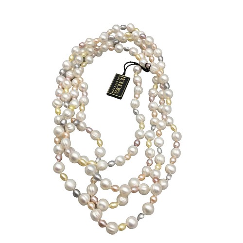Park Lane Faux Pearl Flower Beaded Necklace 36