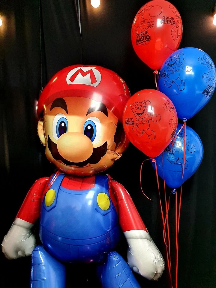 Super Mario Airwalker 60" Tall Birthday Party Jumbo 3D Balloon Helium Foil UK - Image 2 of 3
