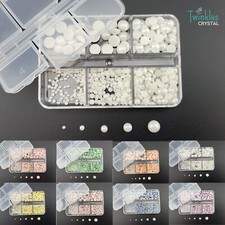 532pcs Mix Size 2-6mm Cabochon Flatback Hotfix Nail Craft Clothing Pastel Tone