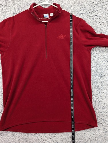 VTG Eastern Mountain Sports Jacket Mens L 1/4 Zip Fleece Pullover 90s Hiking Red - Picture 10 of 11