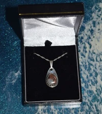 Copper Replacement banded Agate Silver Pendant necklace Kearsarge Mine RARE