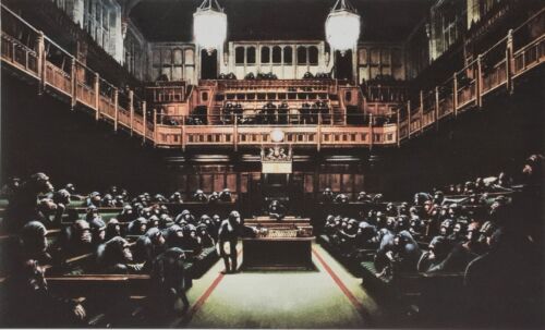BANKSY * Monkey Parliament * 70 x 50 cm * Lithografie * limitiert # 26/150 - Bild 2 von 9