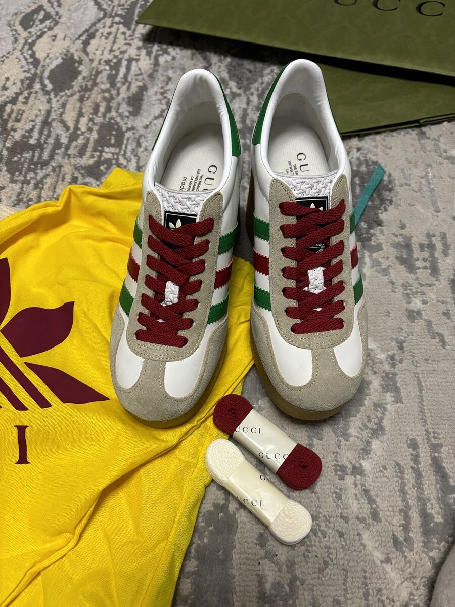 Gucci Adidas Gazelle Leather Wedge Sneakers Women Size 38.5 Gucci Adidas Gazelle Leather Wedge Sneakers Women Size 38.5