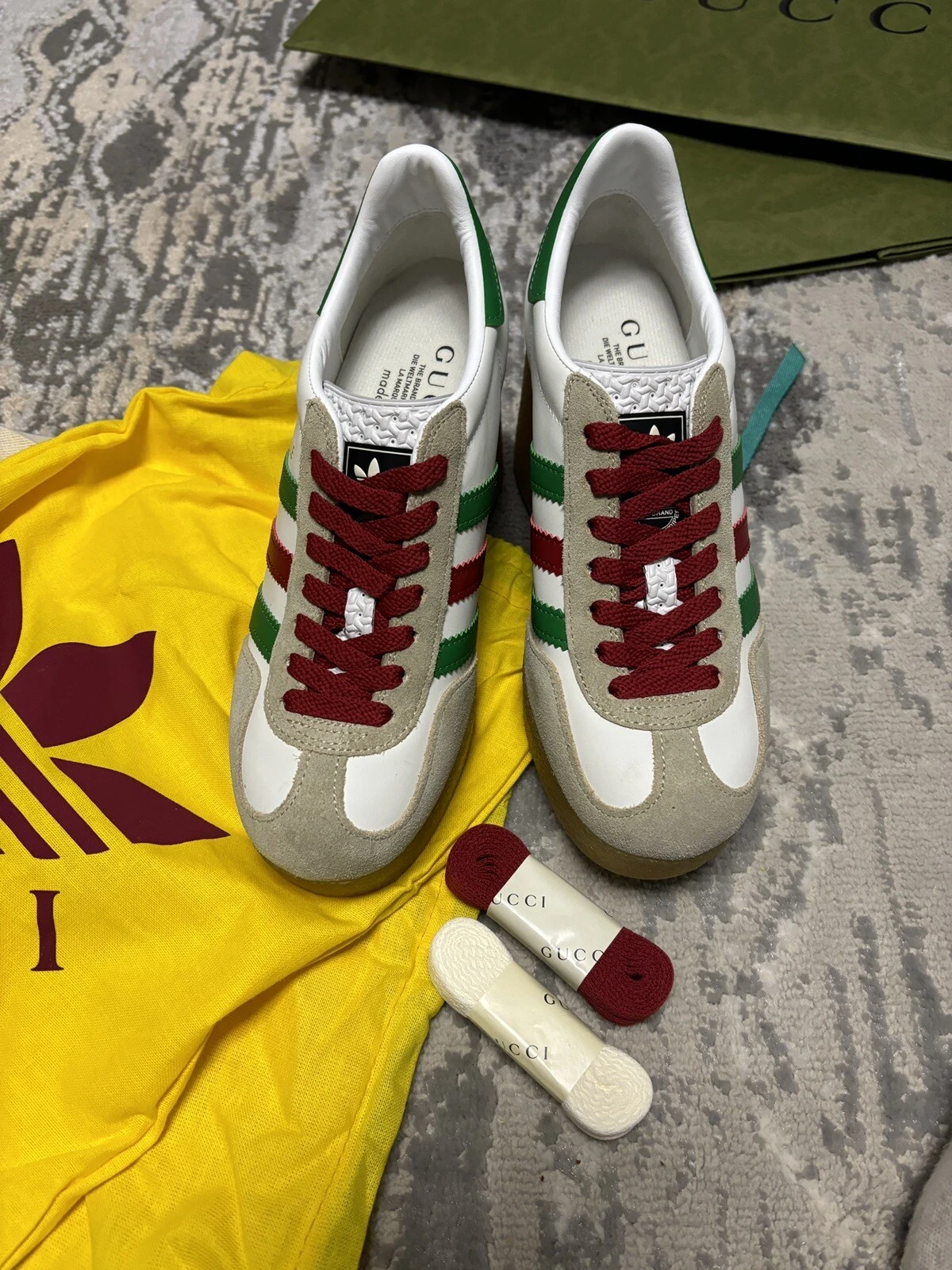 Baskets à coin cuir Gucci Adidas Gazelle pour femmes taille 38,5 (US 8,5) ou 39/US 9
