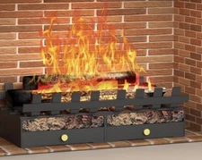 Fireplace Grate w/ Tray Ash Collect Pan 20" Burning Log Holder Firewood Rack