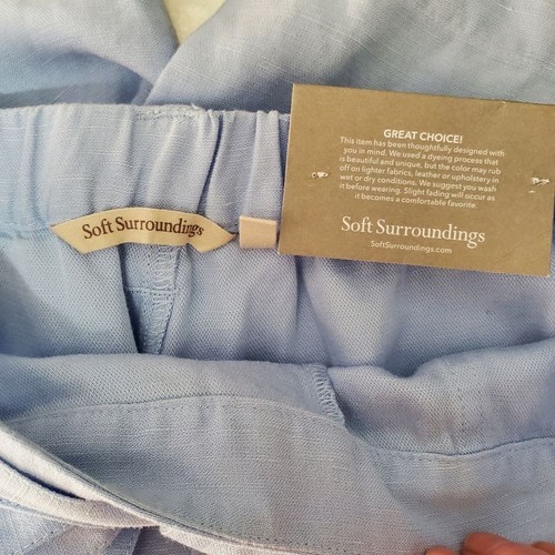 Weiche Umrandung Ojai blau Chambray Pull-On elastische Taille Bindegürtel Shorts M neu mit Etikett - Bild 9 von 13