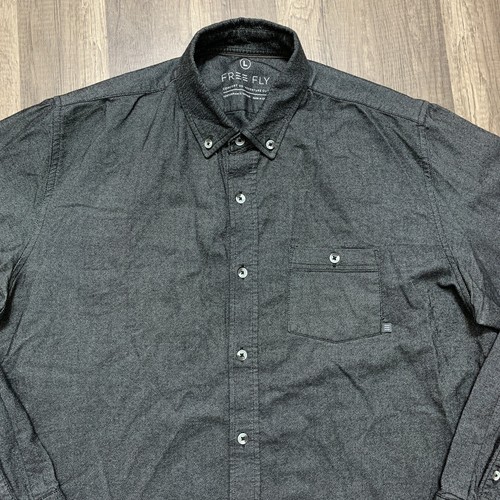 Free Fly Shirt Men's Large Gray Long Sleeve Outdoor Adventure Collared Button Up - 第 3/12 張圖片