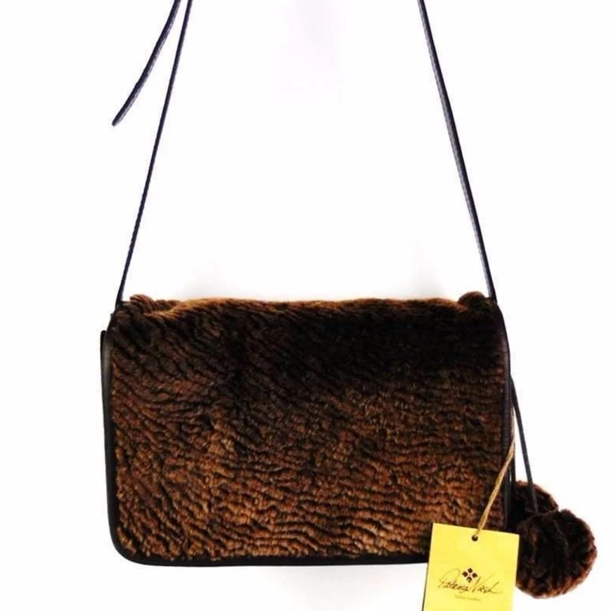 PATRICIA NASH Corte Láser Colección Sherpa Bari Saddle Bag Chocolate Nuevo con Etiquetas $229 Foto 4 de 4