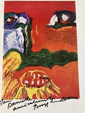 Beautiful 1980 Bengt Lindstrom Cobra Poster Signed Original Hand Paintin...