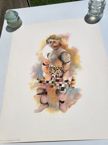 23.25" x 18" Siegfried Reinhardt (1925-1984) Lithograph Print of Doll - Picture 4 of 4