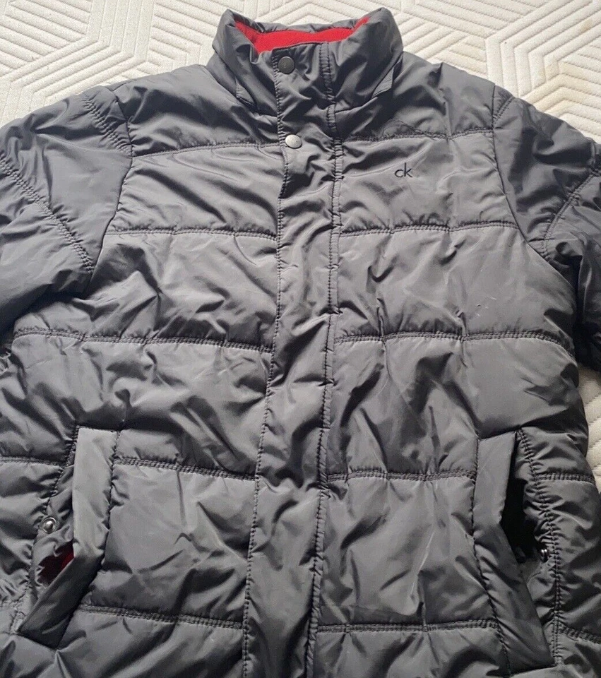 Chaqueta Calvin Klein Niña M 10/12 Negra Puffer Roja Forrada Poliéster Lavable Cálida Foto 4 de 4
