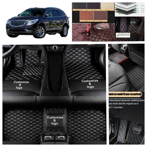 For Buick Enclave 3 Rows 2008-2020 Car Floor Mats Luxury Leather Foot Carpets - Foto 24 di 44