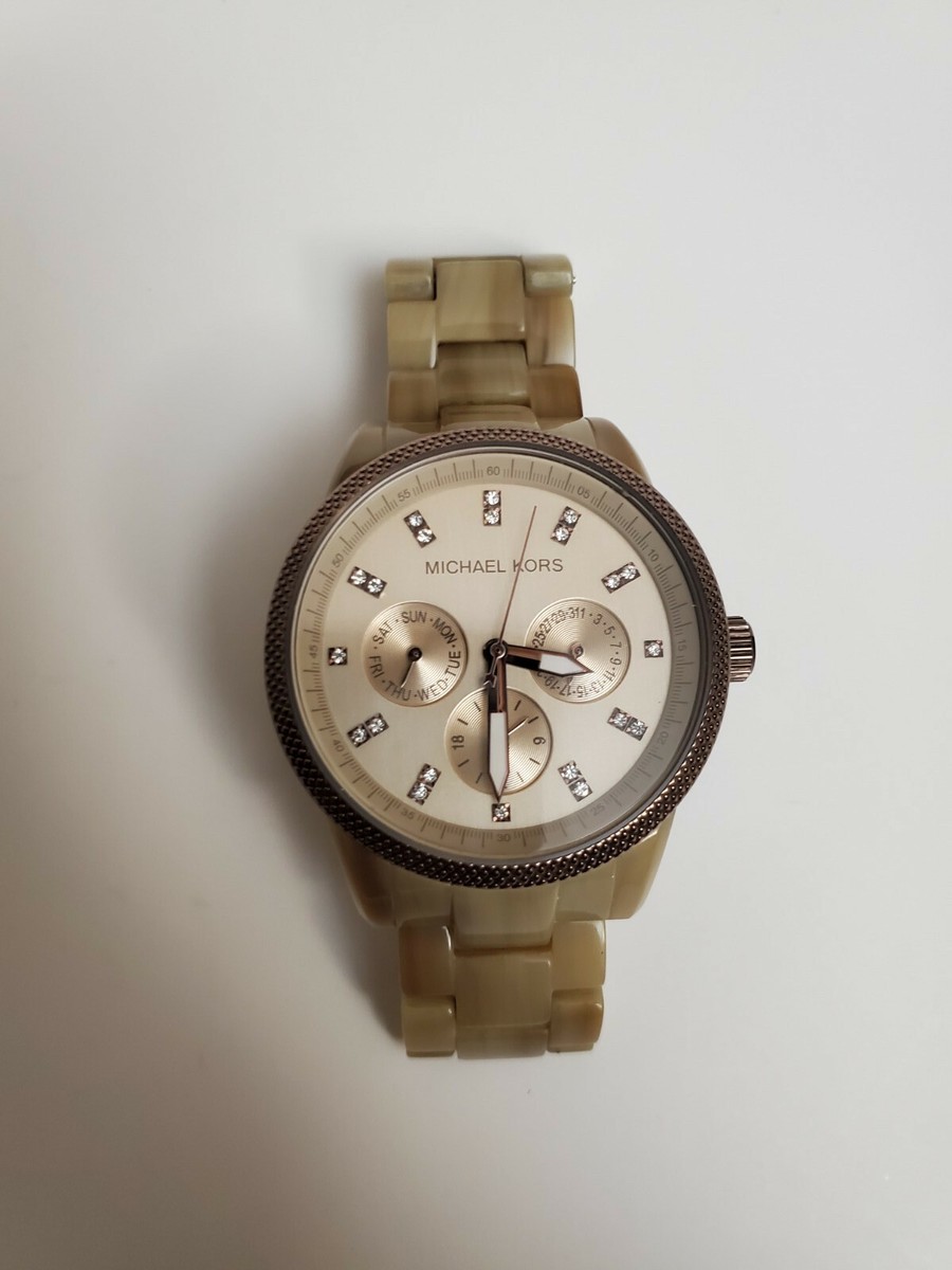 Michael Kors Ladies Ritz Sand Mk5641 Triple Calendar Watch | eBay