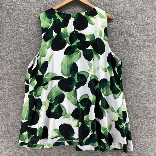 Alfani Blouse Women 24W Plus White Floral Sleeveless Lined Hook & Eye Wide Strap - Picture 2 of 8