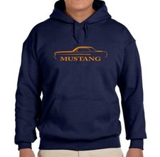 1964 Ford Mustang Coupe Classic Navy Blue Hoodie Sweatshirt FREE SHIP