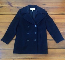 Vintage Talbots Petites USA Made 100% Wool US Navy Peacoat Pea Coat 10 39" Chest