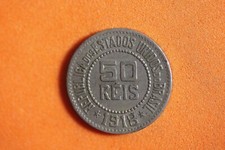 1918 Brazil 50 Reis Copper-Nickel Coin #M19286