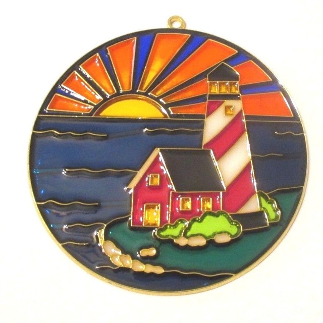 ROUND LIGHTHOUSE SUNCATCHER (NAUTICAL SUNCATCHERS) NEW!!! eBay
