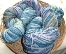 hand dyed  Merino 3 ply sport  non superwash  subtle color  3.5 oz / 328 yds