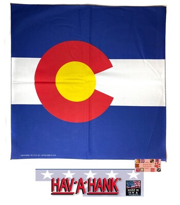 USA MADE Hav A Hank COLORADO STATE FLAG BANDANA Neck Scarf Head Wrap Face Mask