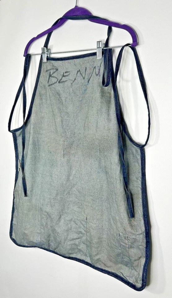 Vtg APWU Mail Handlers Denim Apron ONE SIZE Blue Jean Postal Workers Union Miami - Image 3 of 4