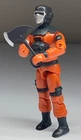 1985 G.I. JOE Barbecue v1 Fire Fighter + Fire Axe 3.75” Action Figure Weapon